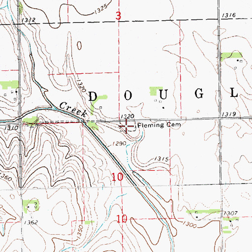 Topographic Map of Fleming Cemetery, NE