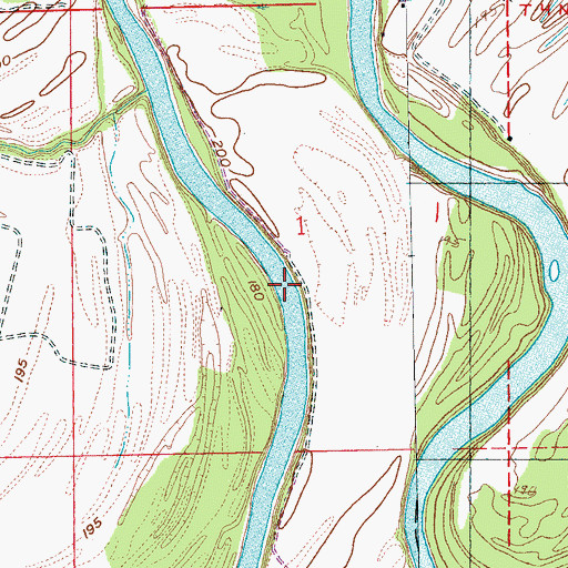 Topographic Map of McDonald Crossing, AR