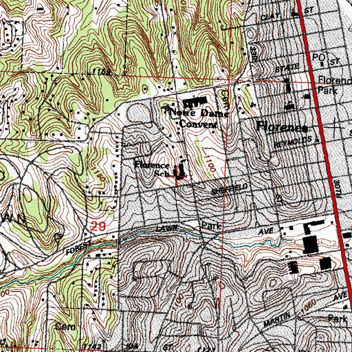 Topographic Map of Florence Elementary School, NE