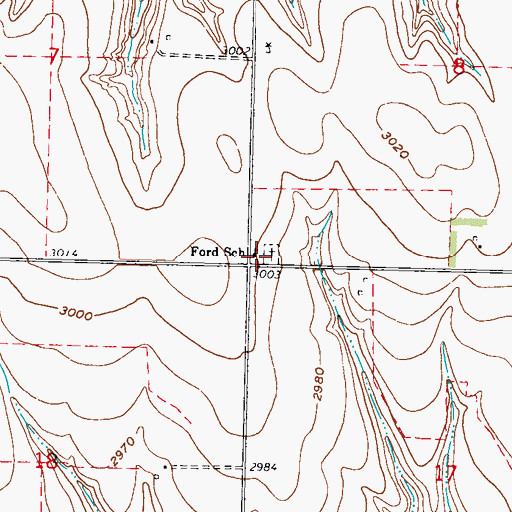 Topographic Map of Ford School, NE