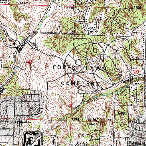 Topographic Map of Forest Lawn Memorial Park, NE