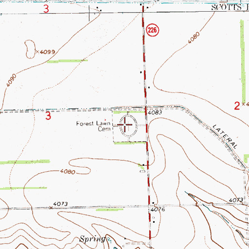 Topographic Map of Forest Lawn Cemetery, NE