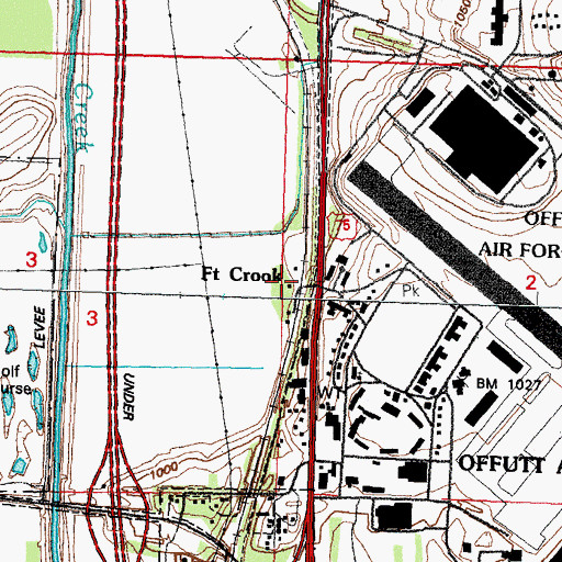 Topographic Map of Fort Crook, NE