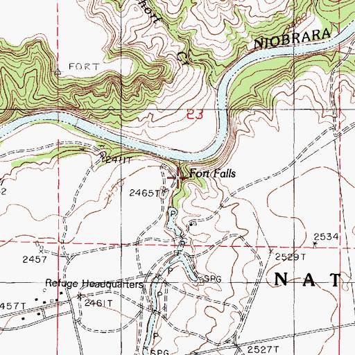 Topographic Map of Fort Falls, NE
