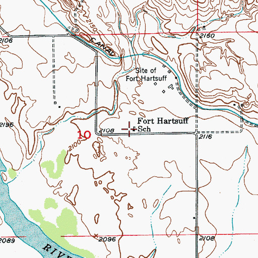 Topographic Map of Fort Hartsuff School, NE