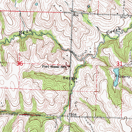 Topographic Map of Fort Hazel School, NE