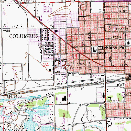 Topographic Map of Fountain Square, NE