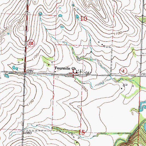 Topographic Map of Fourmile Church, NE
