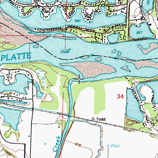 Topographic Map of Fourmile Creek, NE