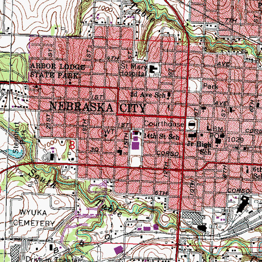 Topographic Map of Hayward Elementary School, NE