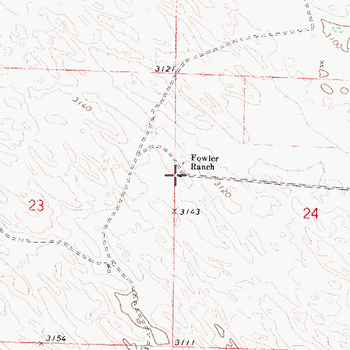 Topographic Map of Fowler Ranch, NE