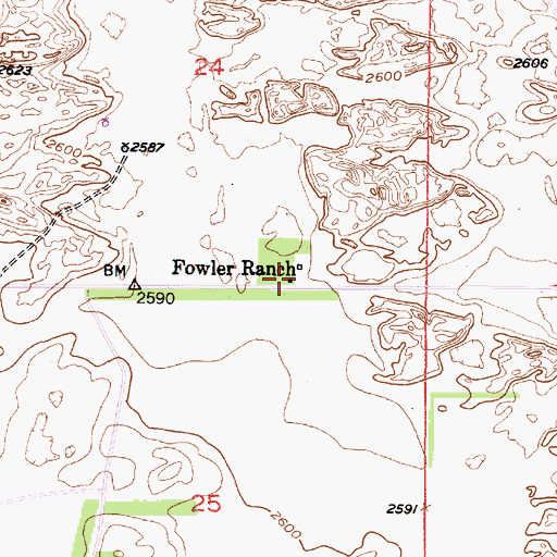 Topographic Map of Fowler Ranch, NE