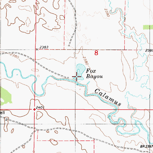 Topographic Map of Fox Bayou, NE
