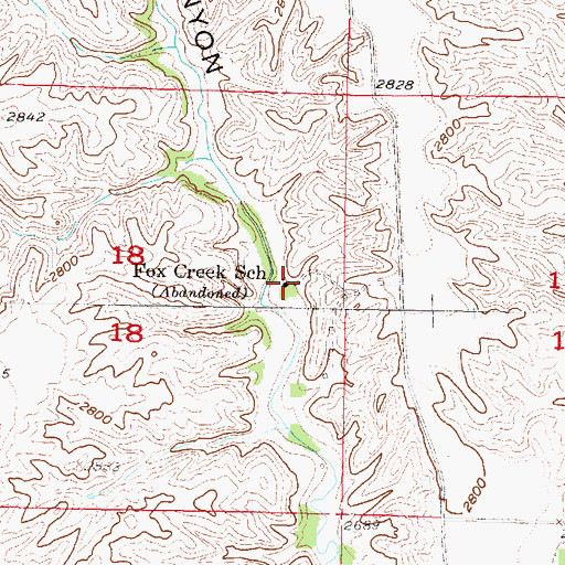Topographic Map of Fox Creek School (historical), NE