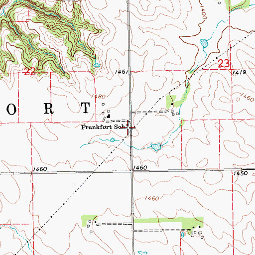 Topographic Map of Frankfort School, NE