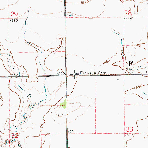 Topographic Map of Franklin Cemetery, NE