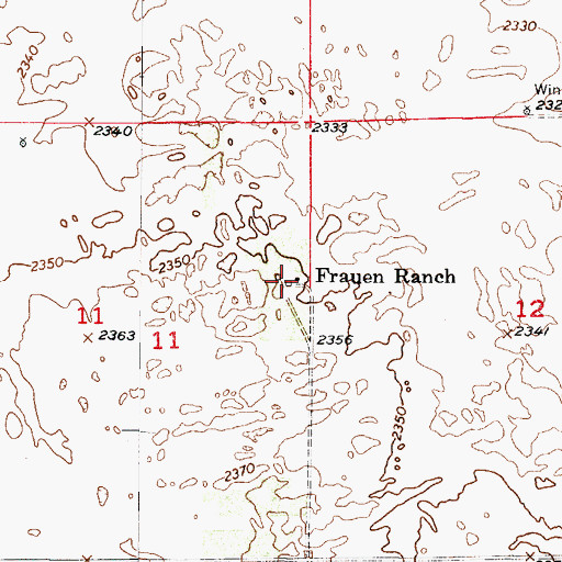 Topographic Map of Frauen Ranch, NE