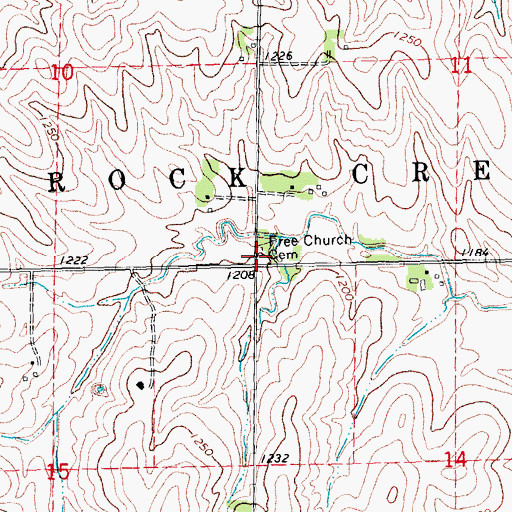 Topographic Map of Free Church Cemetery, NE
