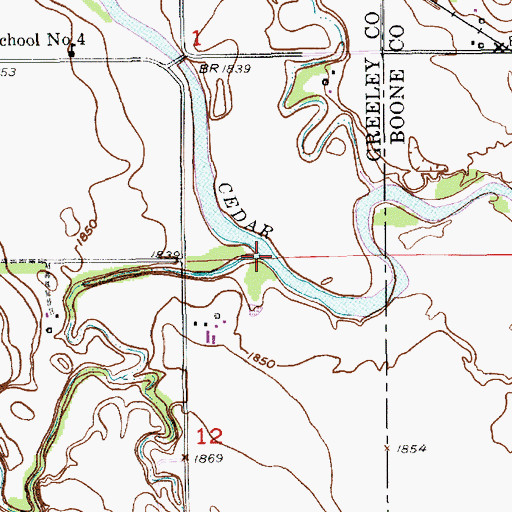 Topographic Map of Freeman Creek, NE