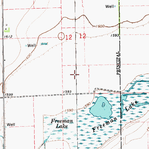 Topographic Map of Freeman Lake, NE