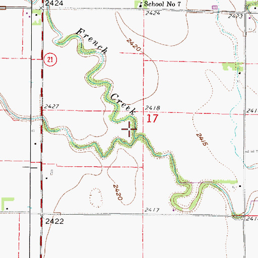 Topographic Map of French Creek, NE