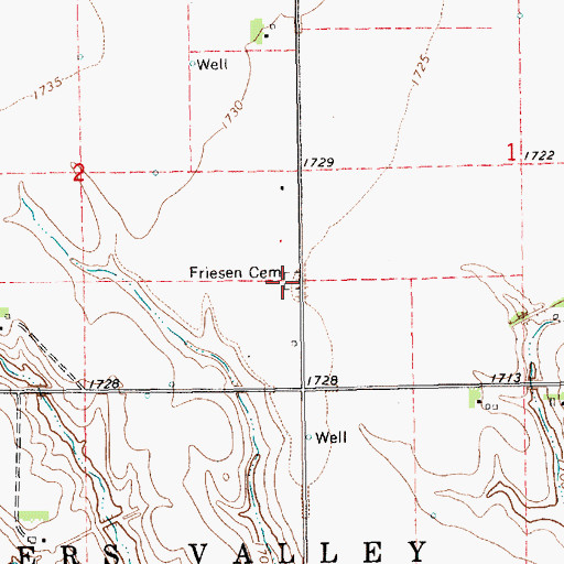 Topographic Map of Friesen Cemetery, NE