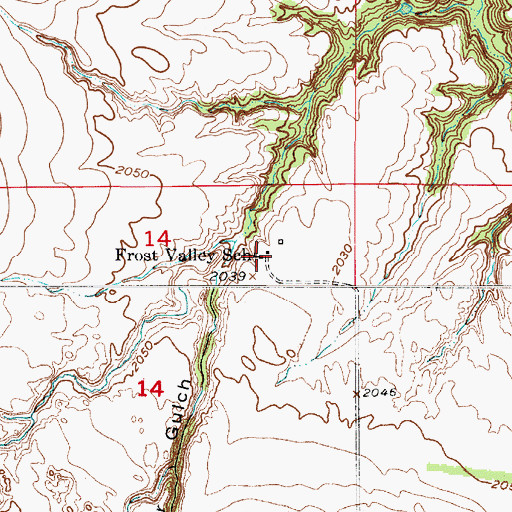 Topographic Map of Frost Valley School, NE