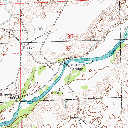 Topographic Map of Furman Bridge, NE