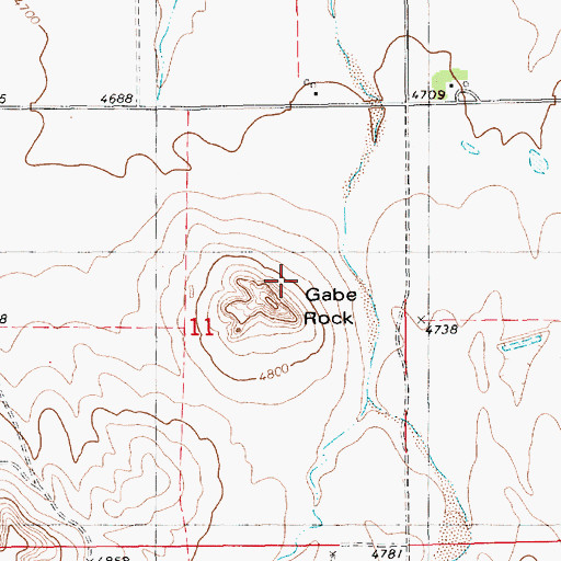 Topographic Map of Gabe Rock, NE