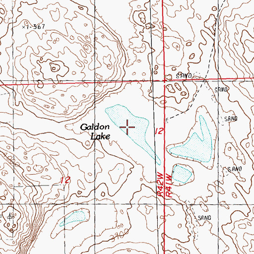 Topographic Map of Galdon Lake, NE
