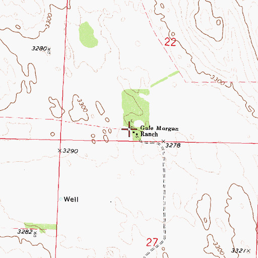 Topographic Map of Gale Morgan Ranch, NE