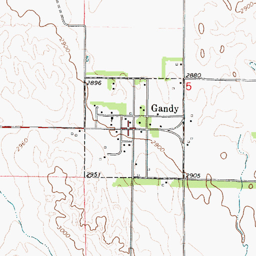 Topographic Map of Gandy, NE