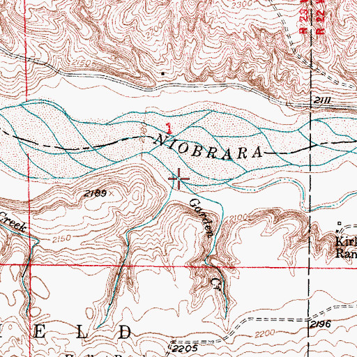Topographic Map of Garden Creek, NE