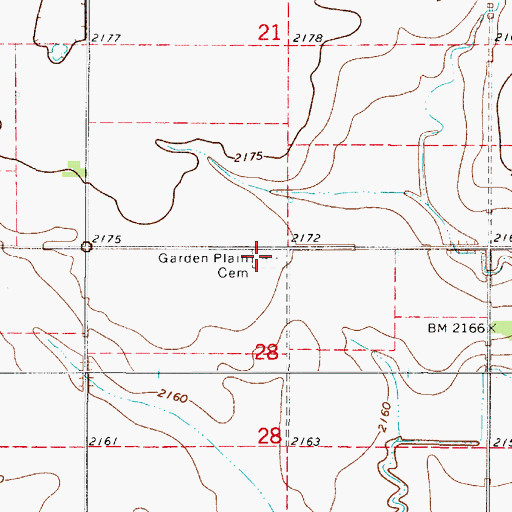 Topographic Map of Garden Plain Cemetery, NE