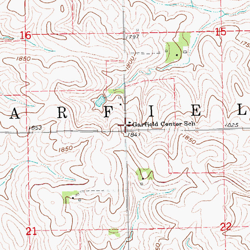 Topographic Map of Garfield Center School (historical), NE