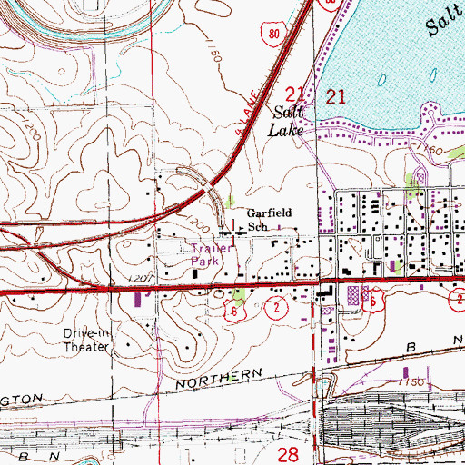 Topographic Map of Garfield School, NE
