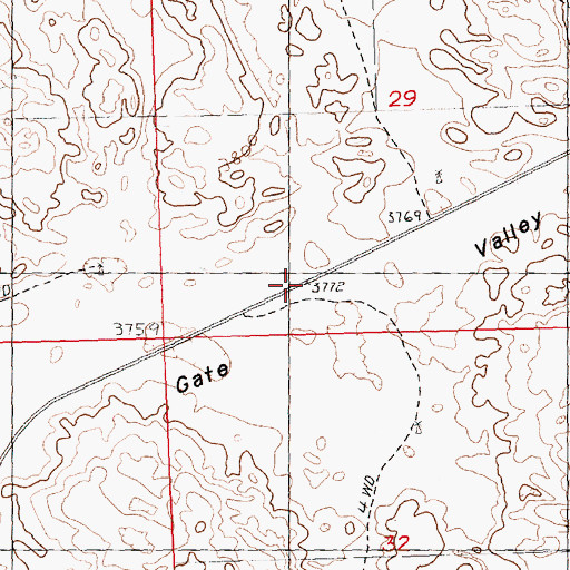 Topographic Map of Gate Valley, NE