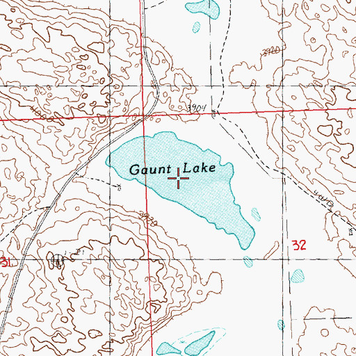 Topographic Map of Gaunt Lake, NE