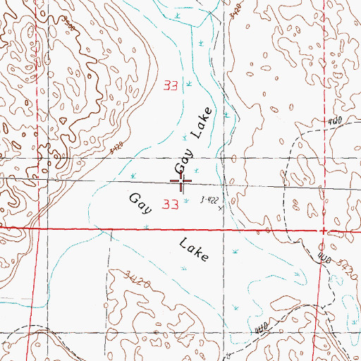 Topographic Map of Gay Lake, NE