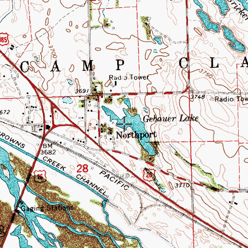 Topographic Map of Gebauer Lake, NE