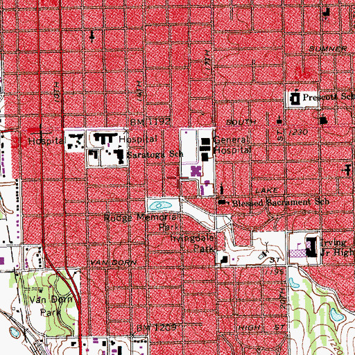 Topographic Map of Bryan Medical Center - West Campus, NE