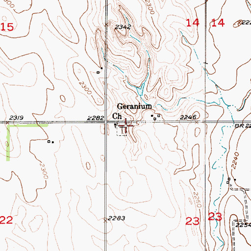 Topographic Map of Geranium Church, NE