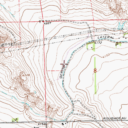 Topographic Map of Gering Lateral, NE