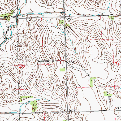 Topographic Map of German Cemetery, NE
