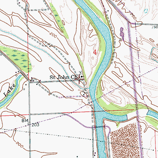 Topographic Map of Saint John School (historical), AR