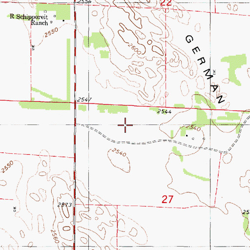 Topographic Map of German Valley, NE