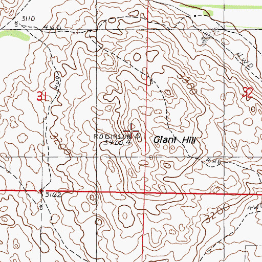Topographic Map of Giant Hill, NE