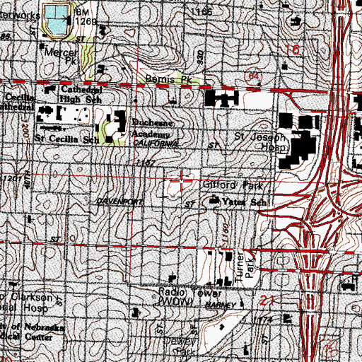 Topographic Map of Gifford Park, NE