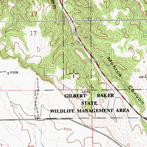Topographic Map of Gilbert Baker Special Use Area, NE