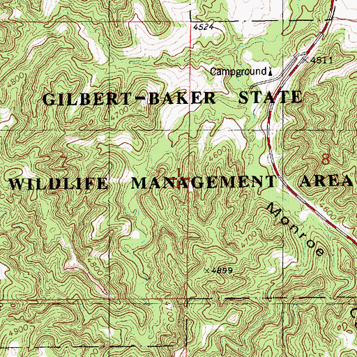 Topographic Map of Gilbert-Baker Wildlife Area, NE